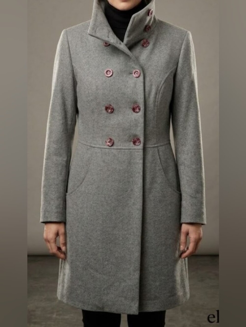 Elroy Women's 100% Wool Pea Coat Grey (Size 8 Small) Eco Warm Fall Layer